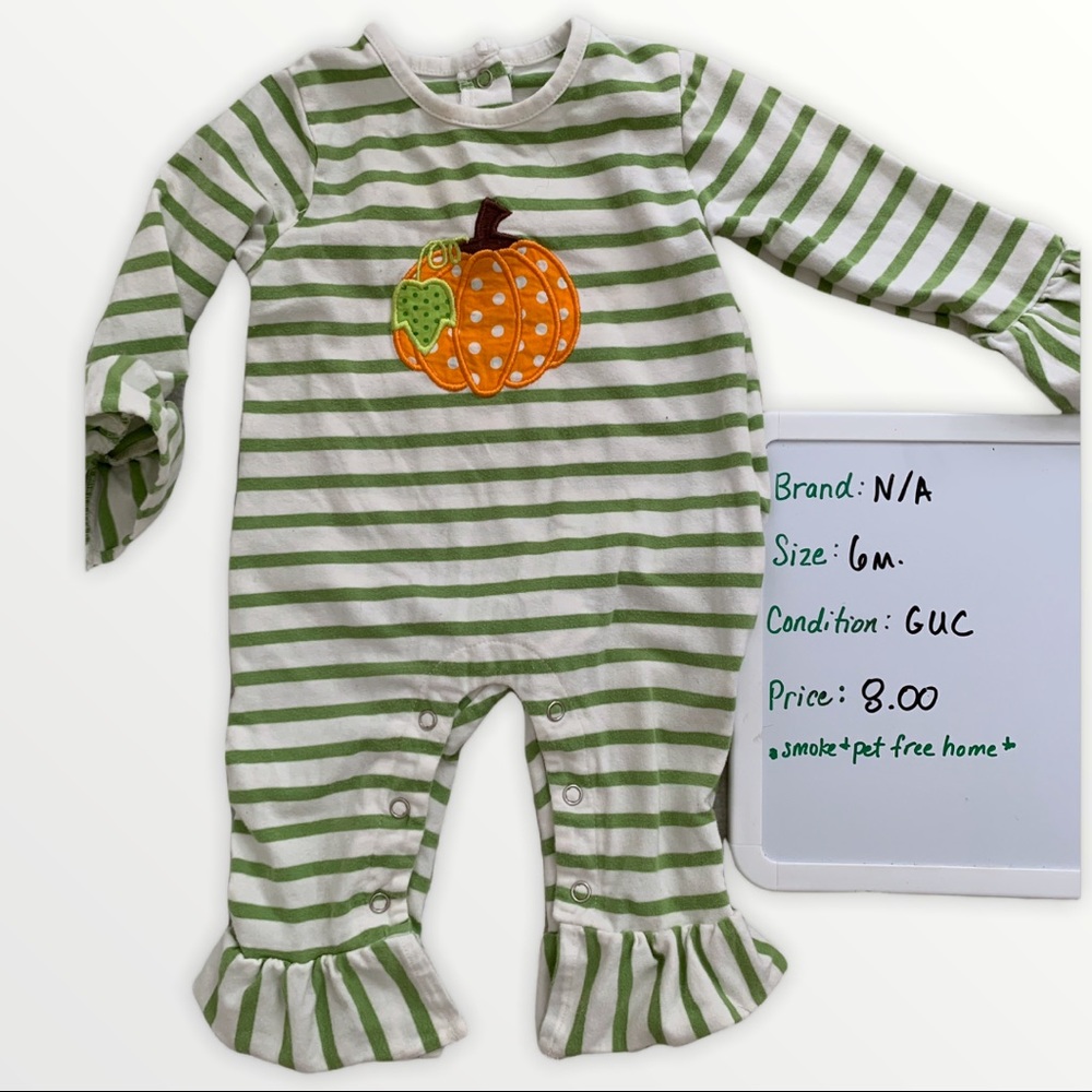 boutique brand pumpkin outfit for baby girl